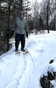 Dennis Warner snowshoeing Grand MaraisMN 2025 